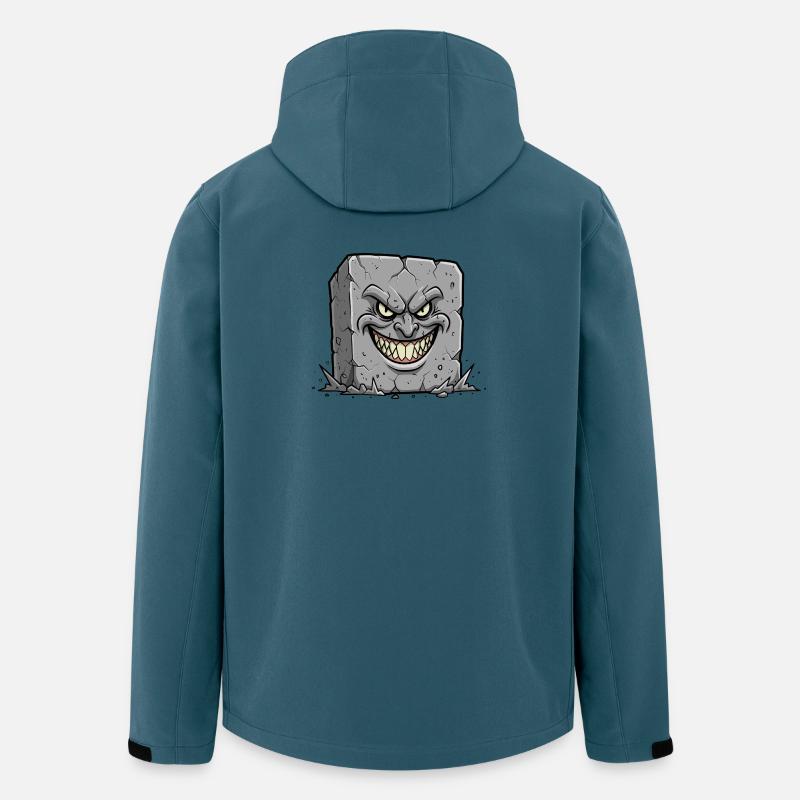 Cartoon Grabstein Grimmisches Grinsen - Recycelte Männer Softshell-Jacke von Stanley/Stella - Dunkles Petrol