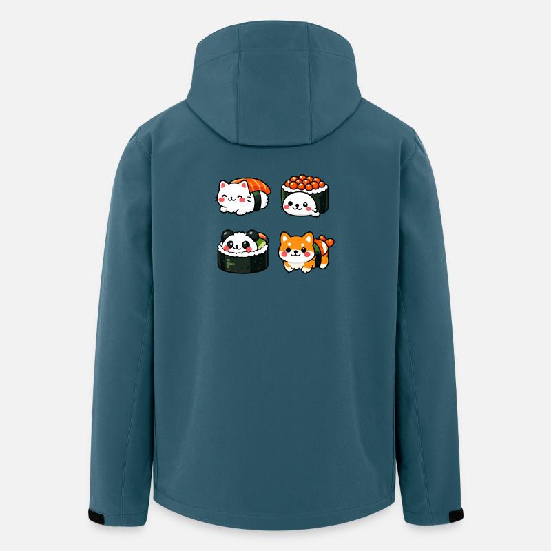 Kawaii Sushi Tierchen Kollektion - Recycelte Männer Softshell-Jacke von Stanley/Stella - Dunkles Petrol