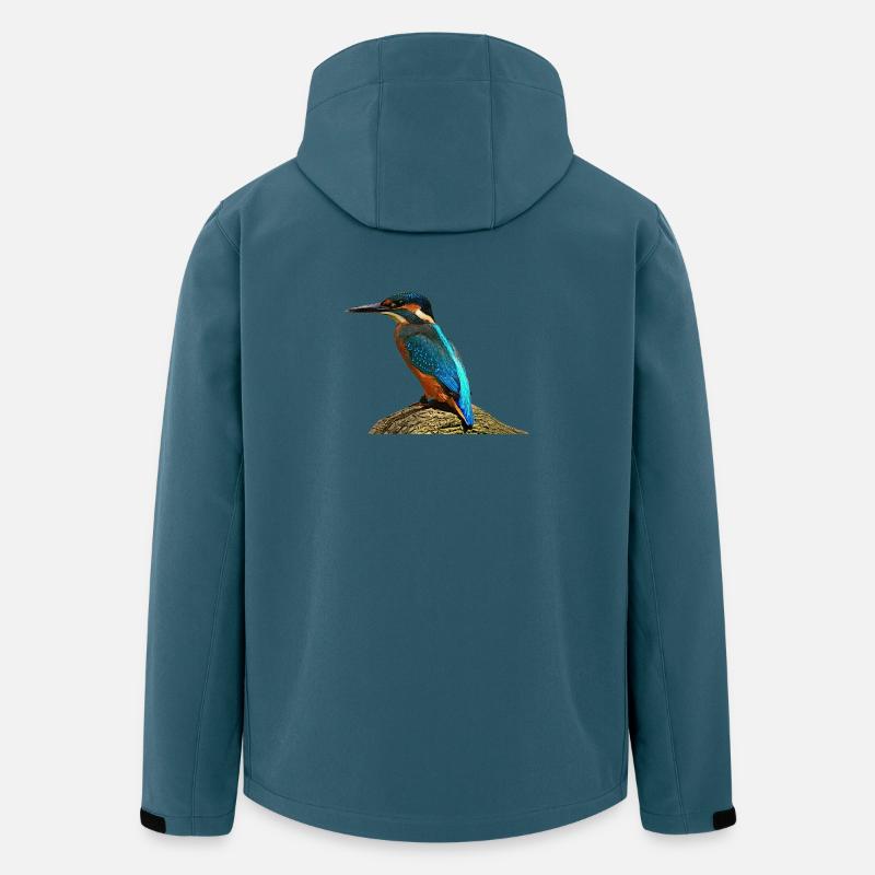 coole vögel, fischendes Eisvogel männchen - Recycelte Männer Softshell-Jacke von Stanley/Stella - Dunkles Petrol