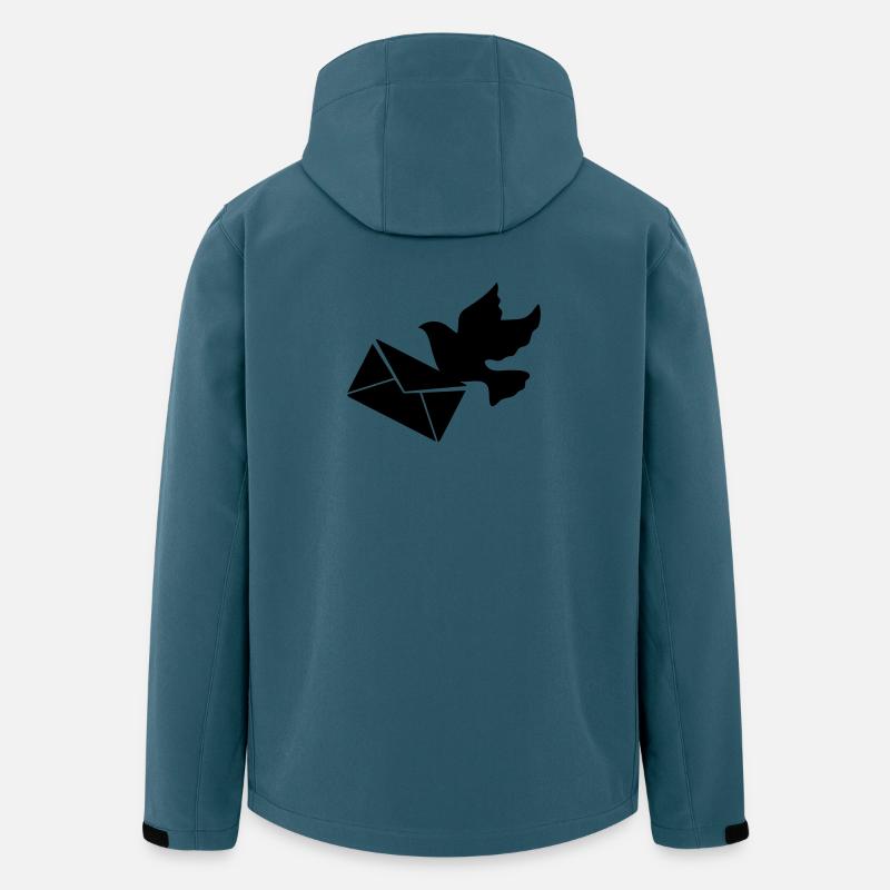 Pigeon voyageur avec une lettre - Veste softshell homme en polyester recyclé Stanley/Stella - bleu pétrole foncé