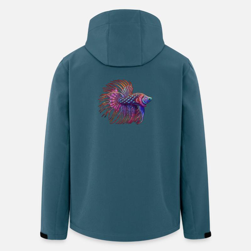 Couleur Betta Zentangle - Veste softshell homme en polyester recyclé Stanley/Stella - bleu pétrole foncé
