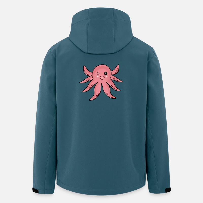 Kawaii Tiere Oktopus - Recycelte Männer Softshell-Jacke von Stanley/Stella - Dunkles Petrol