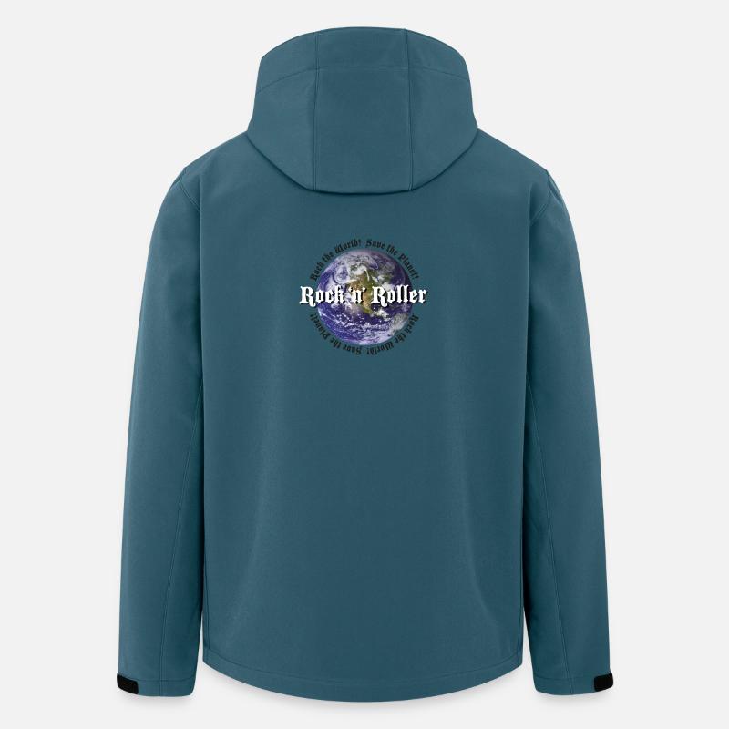 Rock the World Save the Planet - Recycelte Männer Softshell-Jacke von Stanley/Stella - Dunkles Petrol