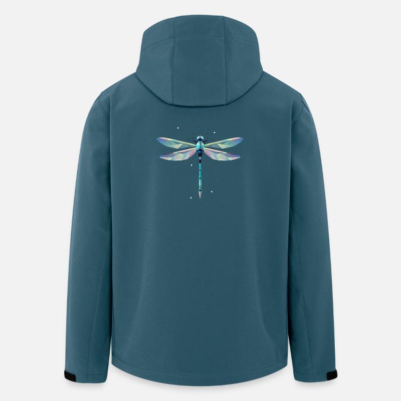 stilvolle filigrane Libelle im polygonalen Design - Recycelte Männer Softshell-Jacke von Stanley/Stella - Dunkles Petrol