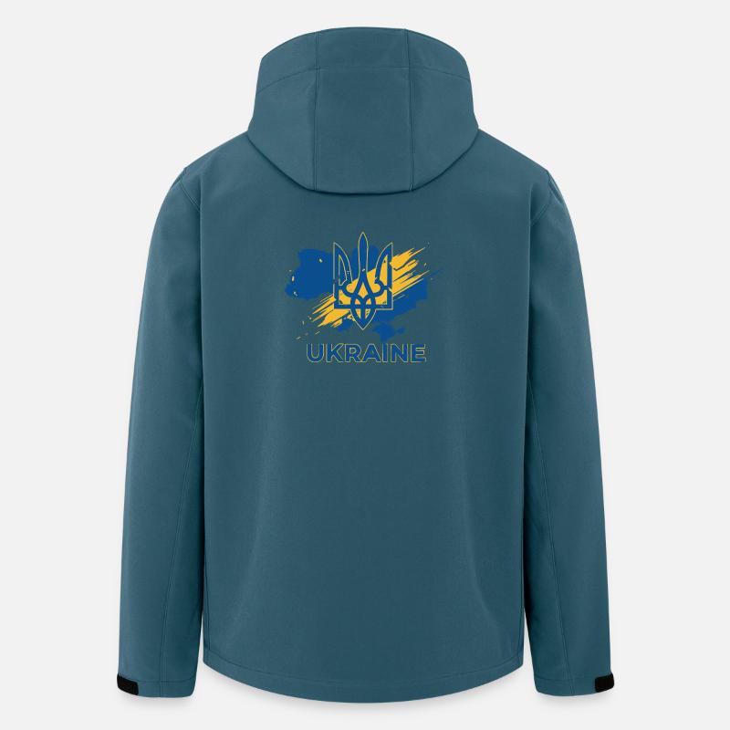 Impression du logo Trident Wave Ukraine - Veste softshell homme en polyester recyclé Stanley/Stella - bleu pétrole foncé