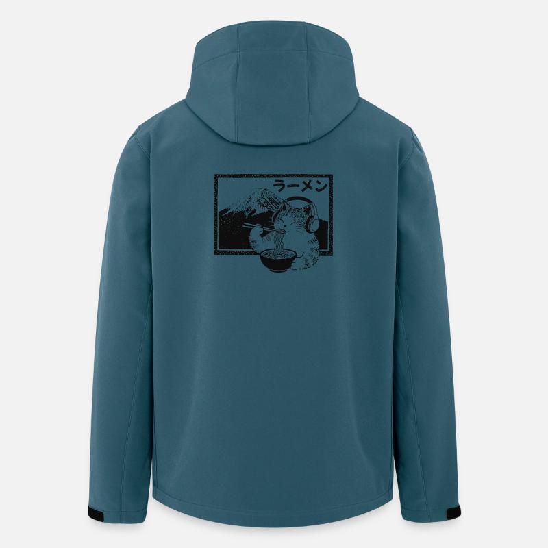 Ramen Kitten Mount Fuji - Recycelte Männer Softshell-Jacke von Stanley/Stella - Dunkles Petrol