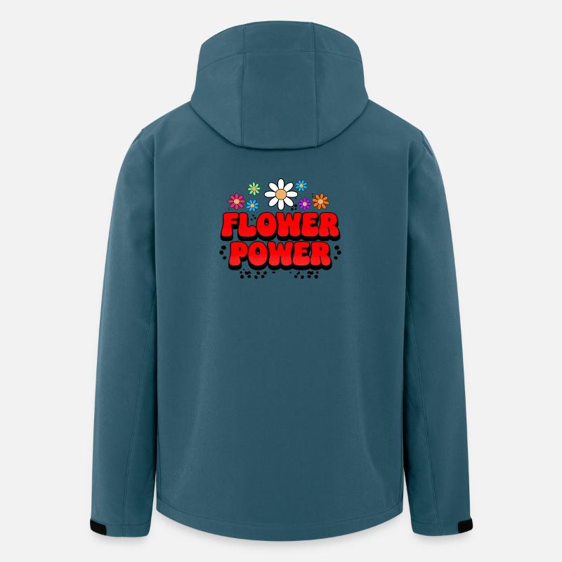 Flower Power Retro Pop - Recycelte Männer Softshell-Jacke von Stanley/Stella - Dunkles Petrol