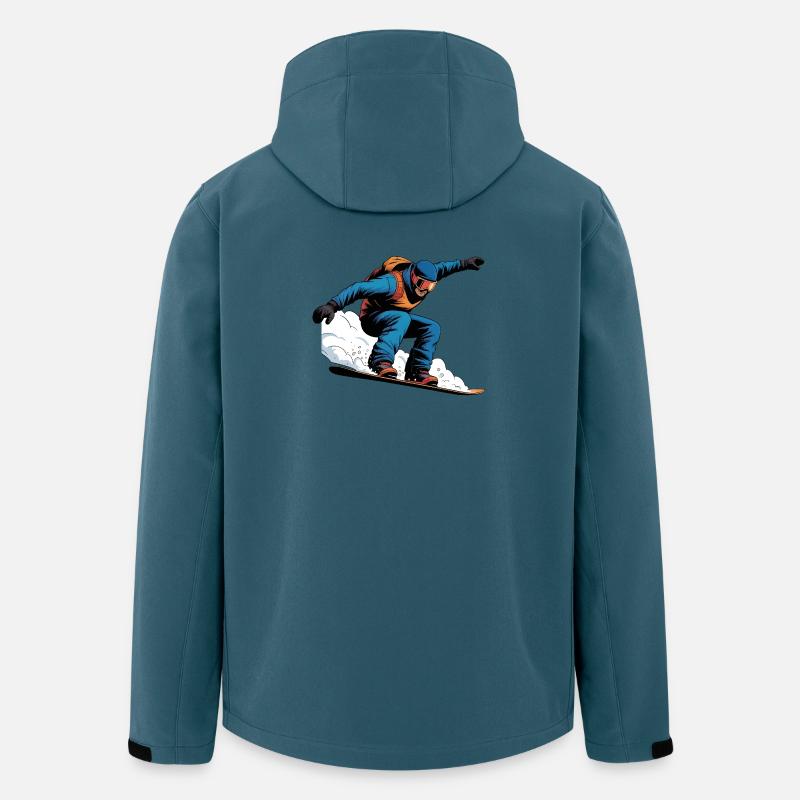 Snowboard Freestyle Sprung  - Recycelte Männer Softshell-Jacke Discoverer von Stanley/Stella - Dunkles Petrol