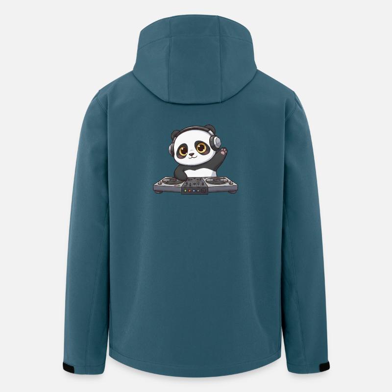 Panda DJ danser Techno Musik DJ Fest - Stanley/Stella herre softshelljakke i genanvendt polyester - mørk petrol