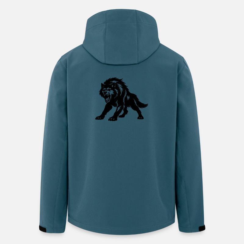 Wolf Silhouette - Recycelte Männer Softshell-Jacke von Stanley/Stella - Dunkles Petrol