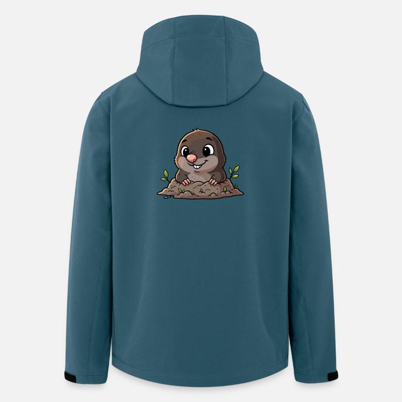 Niedlicher Maulwurf beim Graben - Recycelte Männer Softshell-Jacke von Stanley/Stella - Dunkles Petrol