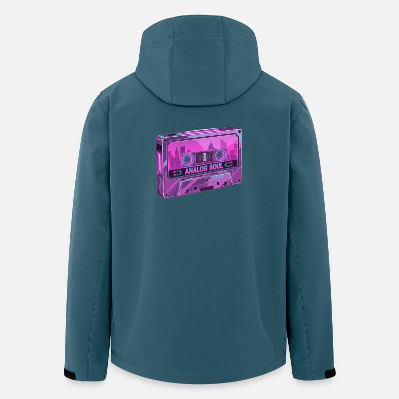 Retro Analog Soul Chrome Kassette Synthwave - Recycelte Männer Softshell-Jacke von Stanley/Stella - Dunkles Petrol