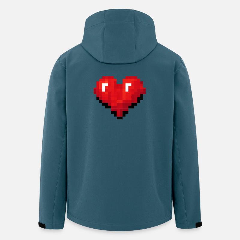 Retro Pixel Heart Videospiel - Recycelte Männer Softshell-Jacke von Stanley/Stella - Dunkles Petrol