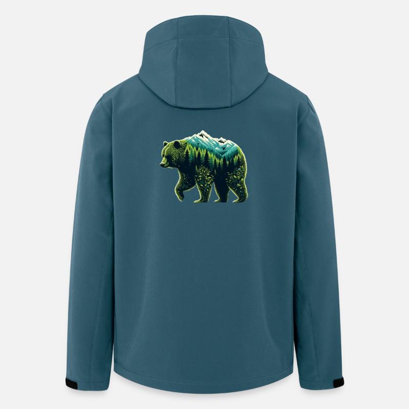 Bergwaldbär - Recycelte Männer Softshell-Jacke von Stanley/Stella - Dunkles Petrol