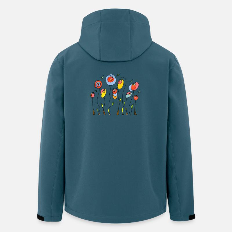 Fleur - Veste softshell homme en polyester recyclé Stanley/Stella - bleu pétrole foncé