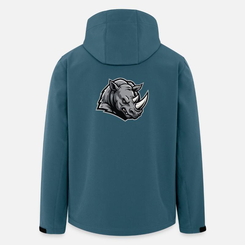 Stählernder Rhino Kopf - Recycelte Männer Softshell-Jacke von Stanley/Stella - Dunkles Petrol