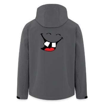 Großes Lächeln. Glücklicher, lächelnder Mund, Lippen Gesicht. - Recycelte Männer Softshell-Jacke von Stanley/Stella - Dunkles Petrol - Hinten - AI Model Male 185 light (185cm)