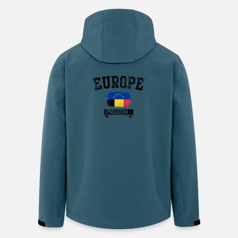 EU Pinsel Flagge Rumänien Stolz - Recycelte Männer Softshell-Jacke von Stanley/Stella - Dunkles Petrol