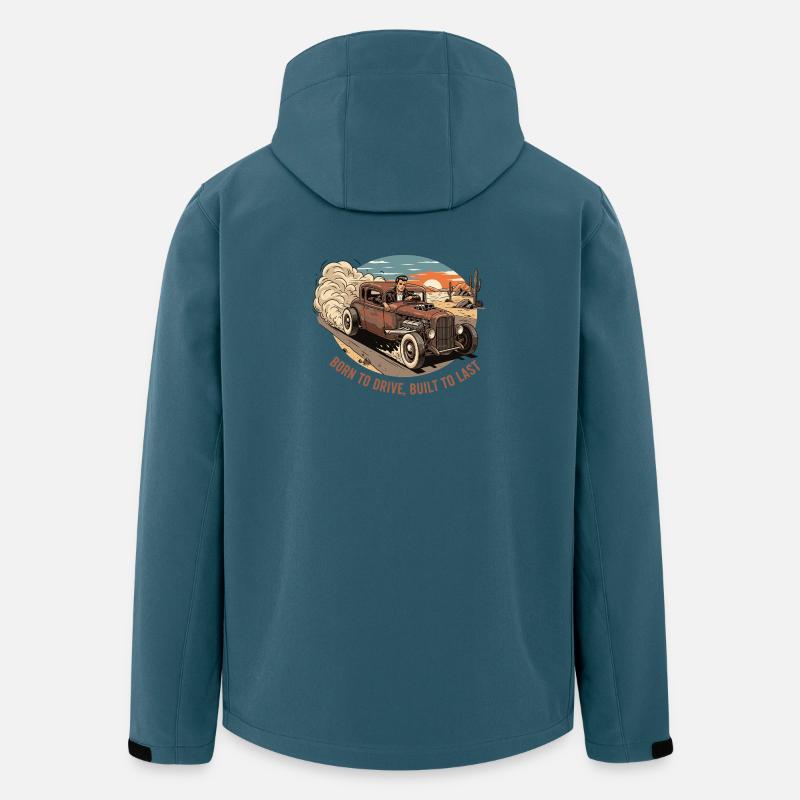 Retro Hot Rod Abenteuer - Recycelte Männer Softshell-Jacke von Stanley/Stella - Dunkles Petrol