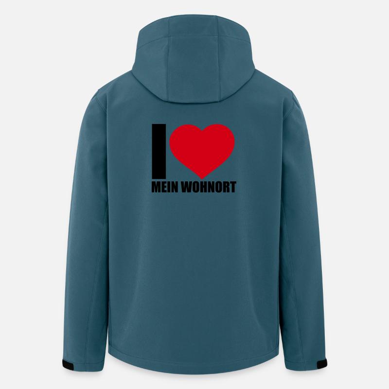 Liebe Wohnort - Recycelte Männer Softshell-Jacke von Stanley/Stella - Dunkles Petrol