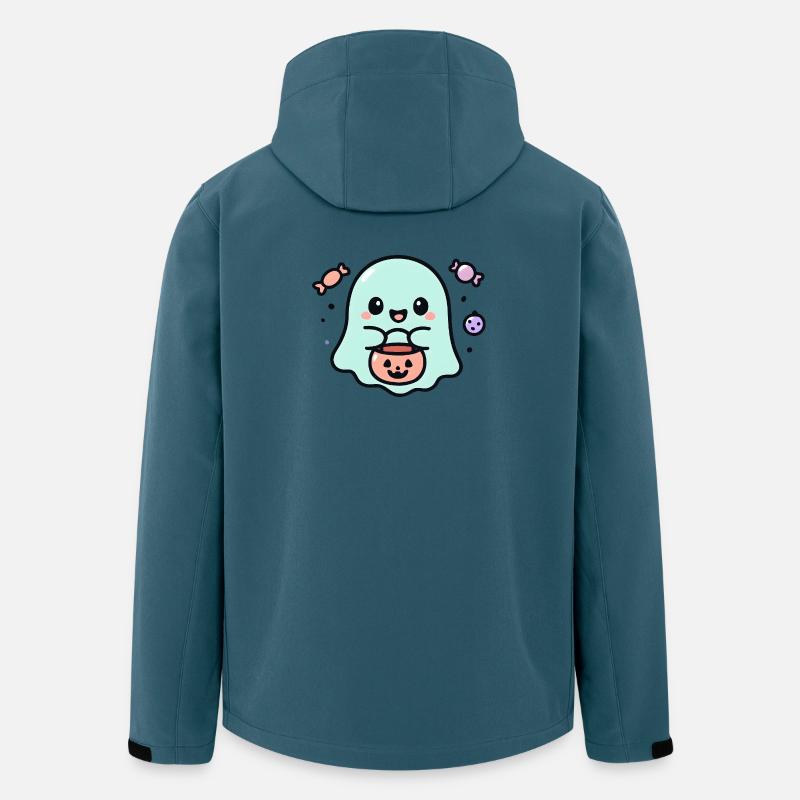 Ghost Foodie Lächeln Halloween - Recycelte Männer Softshell-Jacke von Stanley/Stella - Dunkles Petrol