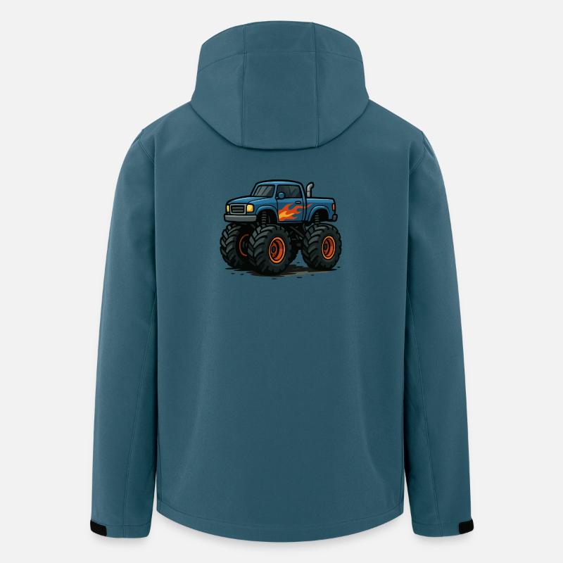 Flammen Monstertruck Cartoon - Recycelte Männer Softshell-Jacke von Stanley/Stella - Dunkles Petrol
