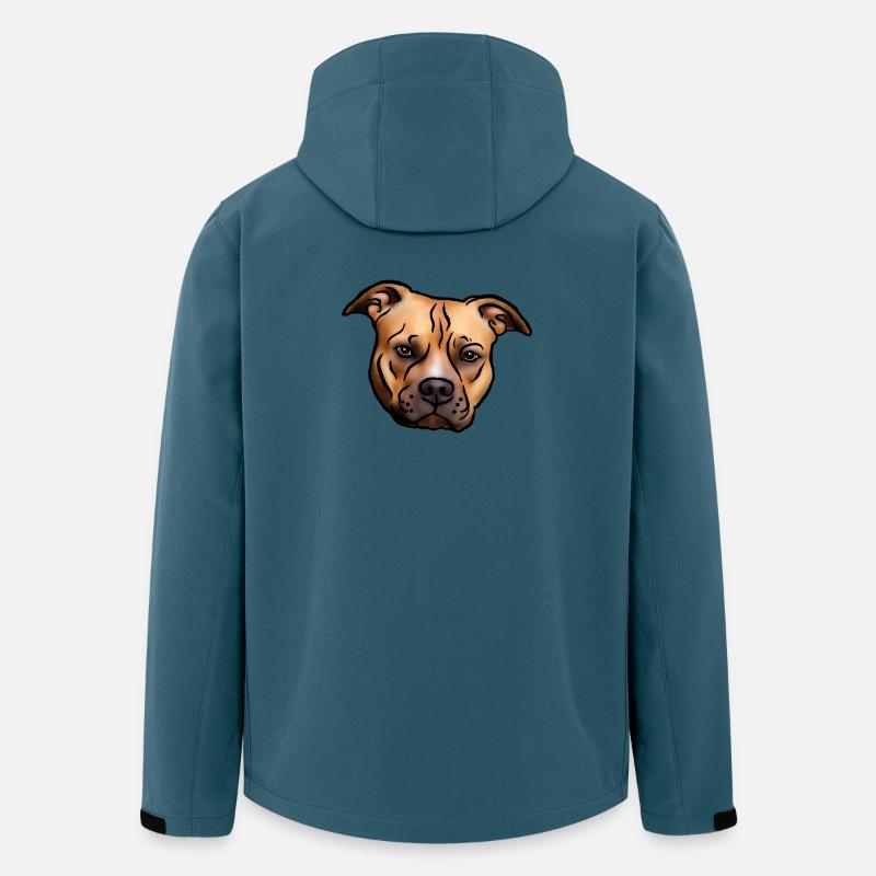 Staffordshire Terrier Kopf - Recycelte Männer Softshell-Jacke von Stanley/Stella - Dunkles Petrol