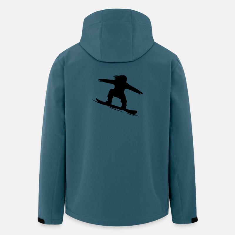 Snowboarder Silhouette - Farbe variabel - Recycelte Männer Softshell-Jacke von Stanley/Stella - Dunkles Petrol