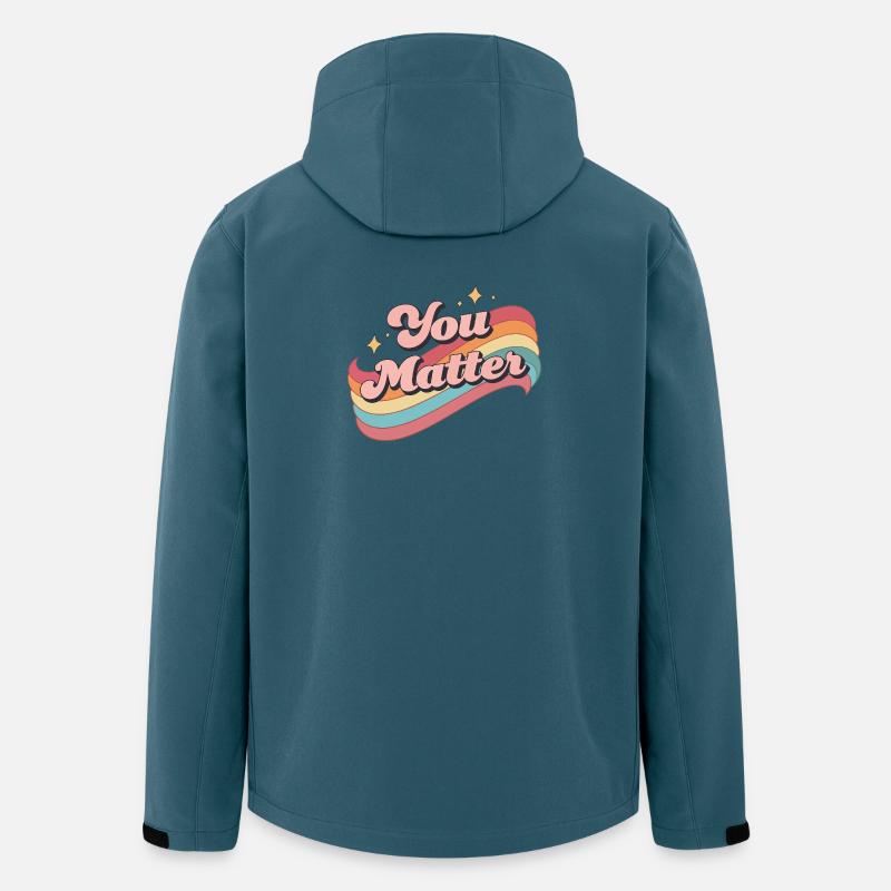 Du Zählst Retro Regenbogen - Recycelte Männer Softshell-Jacke von Stanley/Stella - Dunkles Petrol