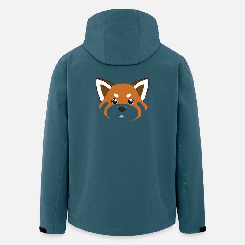 Rotes Panda-Gesicht niedliche Kawaii-Tierkunst - Recycelte Männer Softshell-Jacke von Stanley/Stella - Dunkles Petrol