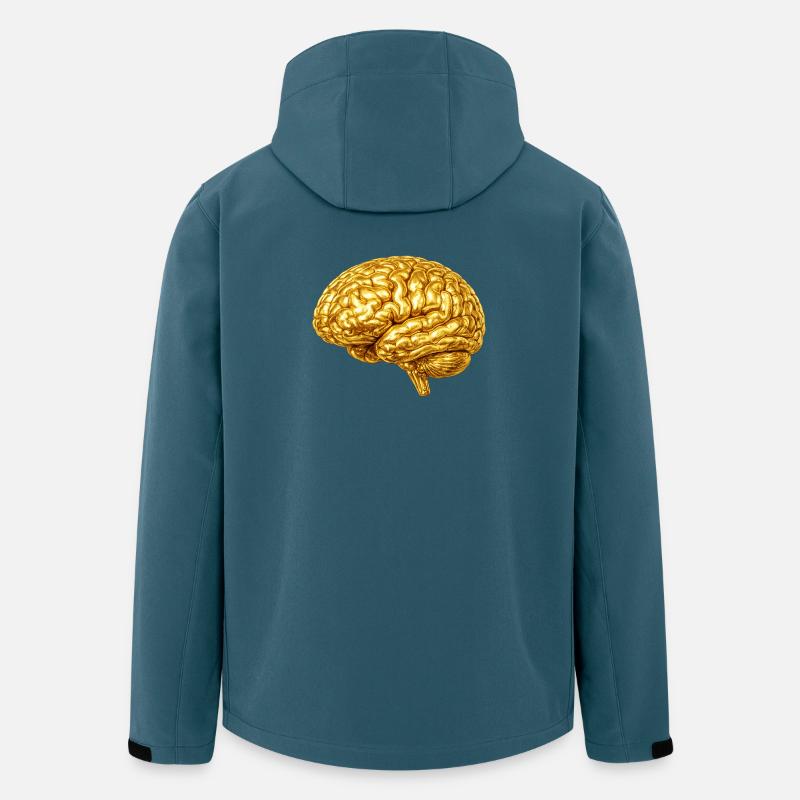 Conception du Cerveau d’Or - Veste softshell homme en polyester recyclé Stanley/Stella - bleu pétrole foncé
