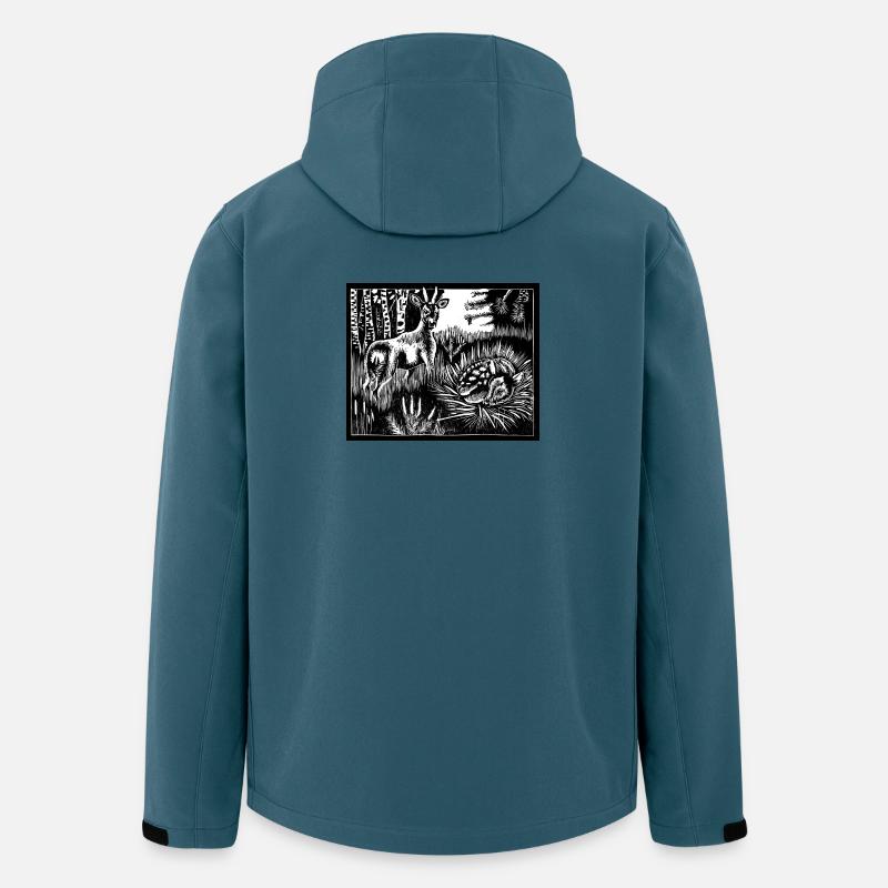 Alfabeest-Rehe - Recycelte Männer Softshell-Jacke von Stanley/Stella - Dunkles Petrol