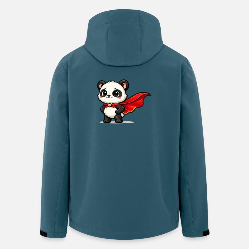 held Panda – Kleiner Superpanda - Recycelte Männer Softshell-Jacke von Stanley/Stella - Dunkles Petrol