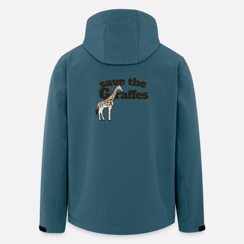 Save the Giraffes Giraffe Art Tee - Recycelte Männer Softshell-Jacke von Stanley/Stella - Dunkles Petrol