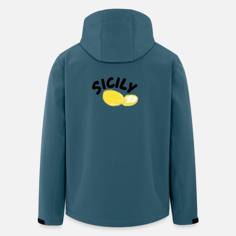 Illustration des citrons de Sicile - Sicile - Veste softshell homme en polyester recyclé Stanley/Stella - bleu pétrole foncé