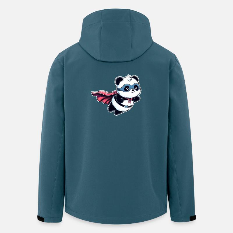 Panda Ours Héros Super-héros Teddy - Veste softshell homme en polyester recyclé Stanley/Stella - bleu pétrole foncé