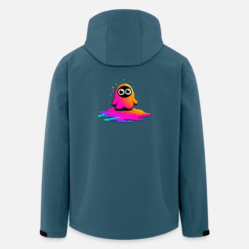 Neon Figur auf Farbklecks - Recycelte Männer Softshell-Jacke von Stanley/Stella - Dunkles Petrol