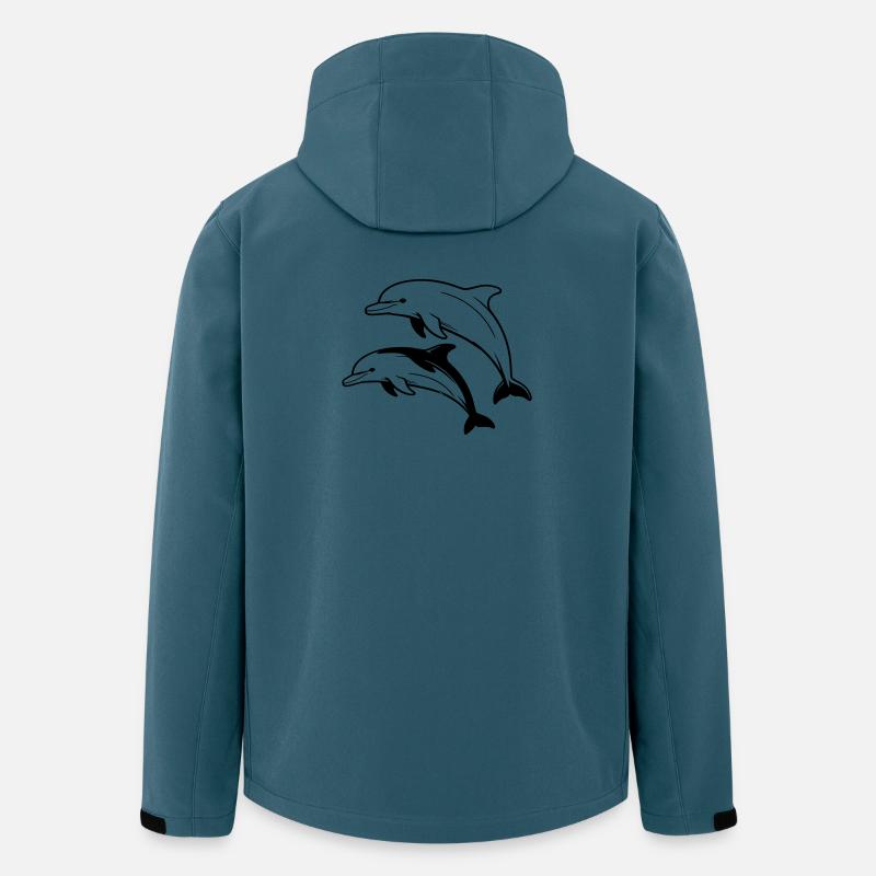 Dauphins - Veste softshell homme en polyester recyclé Stanley/Stella - bleu pétrole foncé