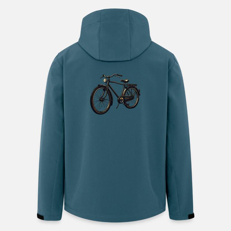Silhouette de vélo rétro - Veste softshell homme en polyester recyclé Stanley/Stella - bleu pétrole foncé