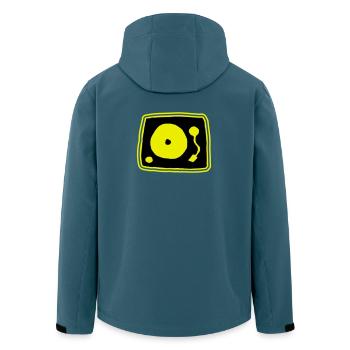 Plattenspieler - Recycelte Männer Softshell-Jacke von Stanley/Stella - Dunkles Petrol - Hinten - AI Model Male 185 light (185cm)