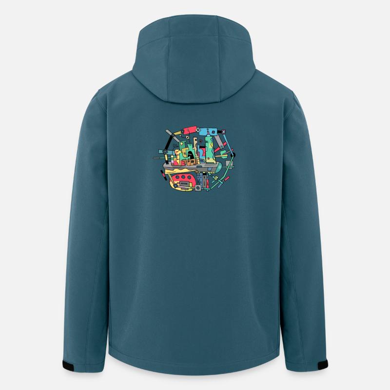 Vibrante Stadt-Collage Remix - Recycelte Männer Softshell-Jacke von Stanley/Stella - Dunkles Petrol