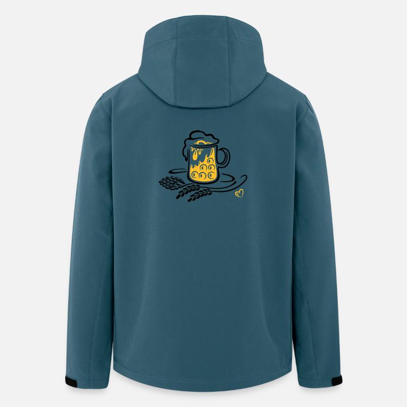 Bier Bierkrug Hopfen Weizen - Recycelte Männer Softshell-Jacke von Stanley/Stella - Dunkles Petrol