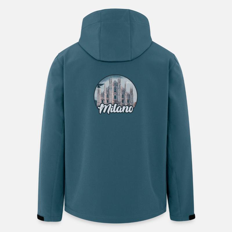 Silhouette du Duomo de Milano - Veste softshell homme en polyester recyclé Stanley/Stella - bleu pétrole foncé