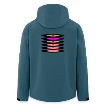 Schallplatten - Recycelte Männer Softshell-Jacke von Stanley/Stella - Dunkles Petrol - Hinten - AI Model Male 185 light (185cm)