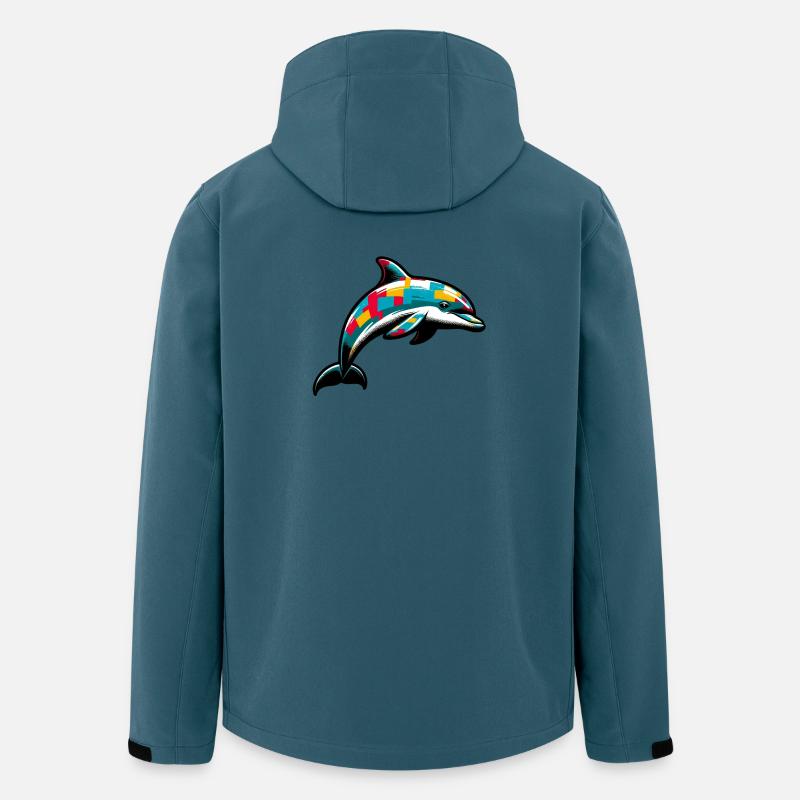 Delfin - Recycelte Männer Softshell-Jacke von Stanley/Stella - Dunkles Petrol