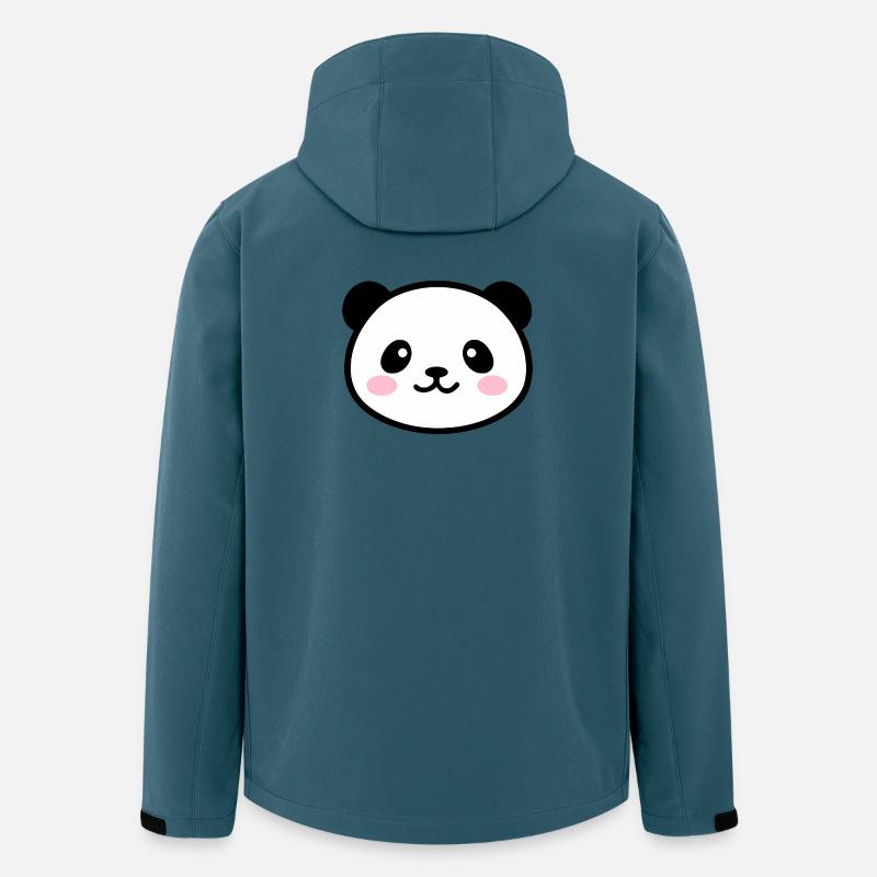 Kawaii Panda Gesicht - Recycelte Männer Softshell-Jacke von Stanley/Stella - Dunkles Petrol