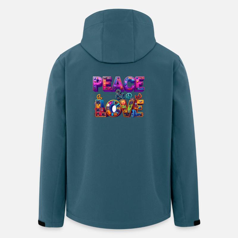 Peace & Love - Recycelte Männer Softshell-Jacke von Stanley/Stella - Dunkles Petrol