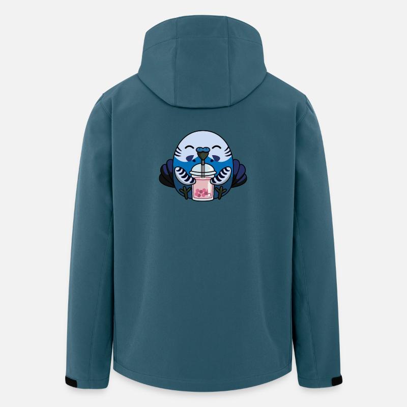 Perruche bleue avec thé à bulles - Veste softshell homme en polyester recyclé Stanley/Stella - bleu pétrole foncé