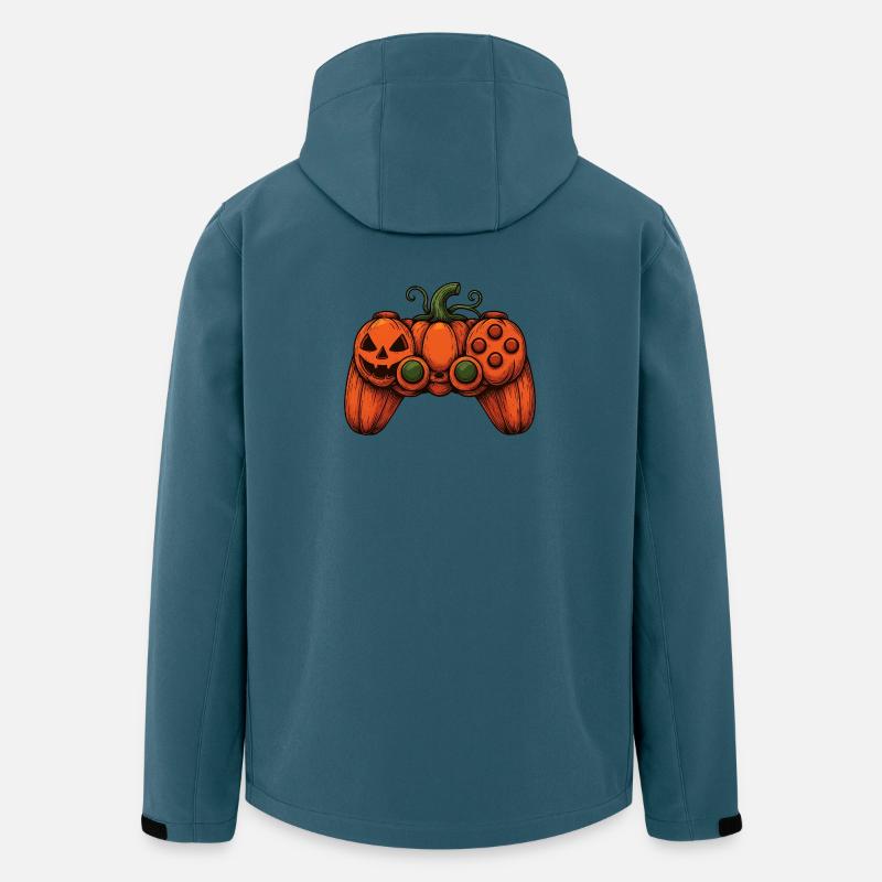 Halloween Controller Kürbis-Duo - Recycelte Männer Softshell-Jacke von Stanley/Stella - Dunkles Petrol