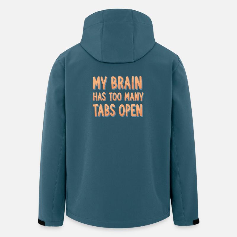 Mon cerveau a trop d’onglets ouverts - Veste softshell homme en polyester recyclé Stanley/Stella - bleu pétrole foncé